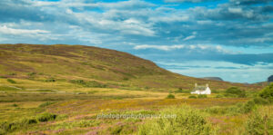 White Cottage in Heather Hills – Rural Fine Art Landscape Photography  Photography by Ayaz