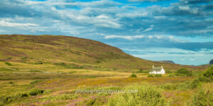 White Cottage in Heather Hills – Rural Fine Art Landscape Photography  Photography by Ayaz