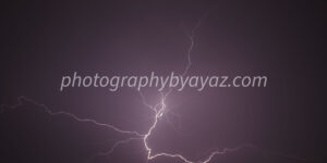 Dramatic Lightning Bolt in Purple Sky – Storm Fine Art Photography Photography by Ayaz