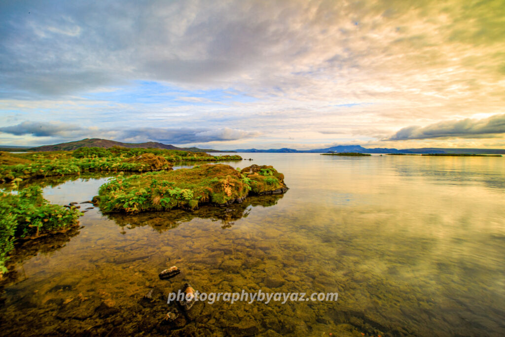 Golden Light Over Mountain Lake – Tranquil Fine Art Landscape Photography  Photography by Ayaz