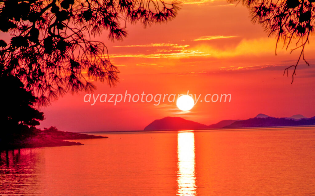 Twilight Reflections – Vibrant Sunset Over Water Fine Art Photography Print