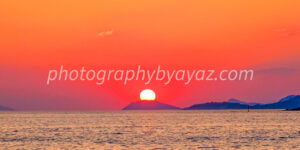 Crimson Dusk – Dramatic Island Sunset Fine Art Photography Print