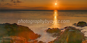 Golden Horizon – Serene Coastal Sunset Fine Art Photography Print