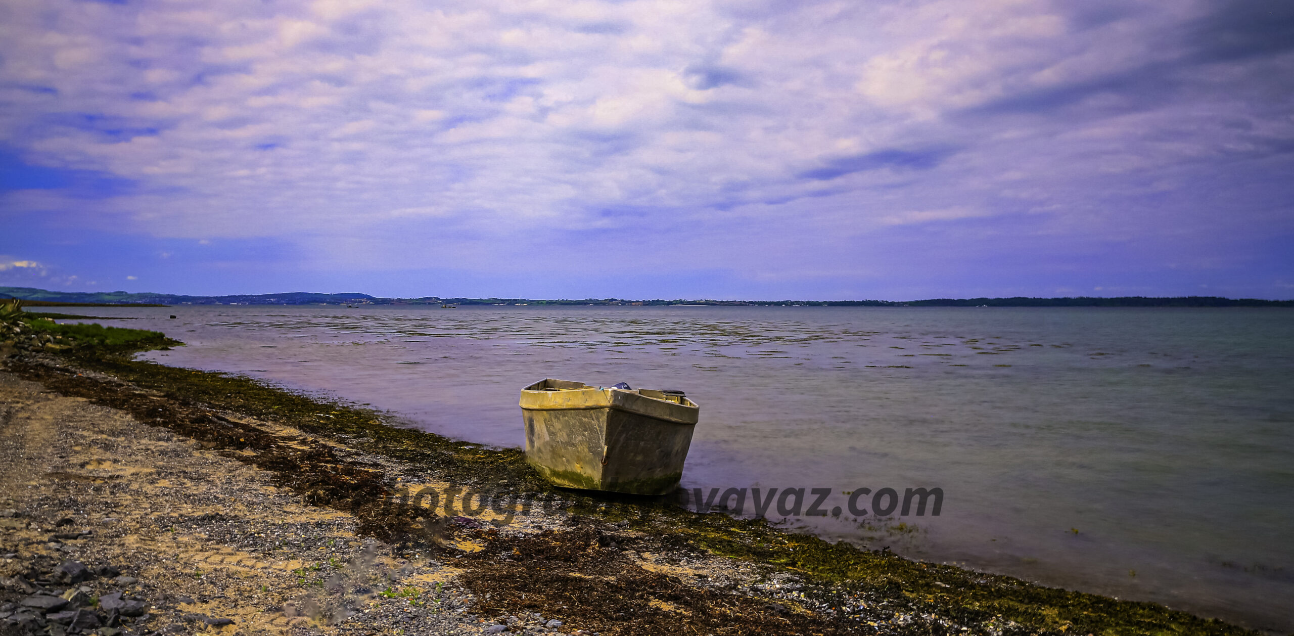 Shoreline Silence – Fine Art Boat Photography for Peaceful Wall Decor