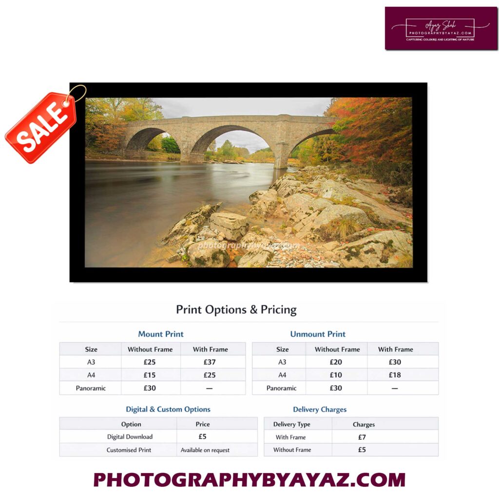 Autumn Bridge Over Calm River – Fine Art Photography Print