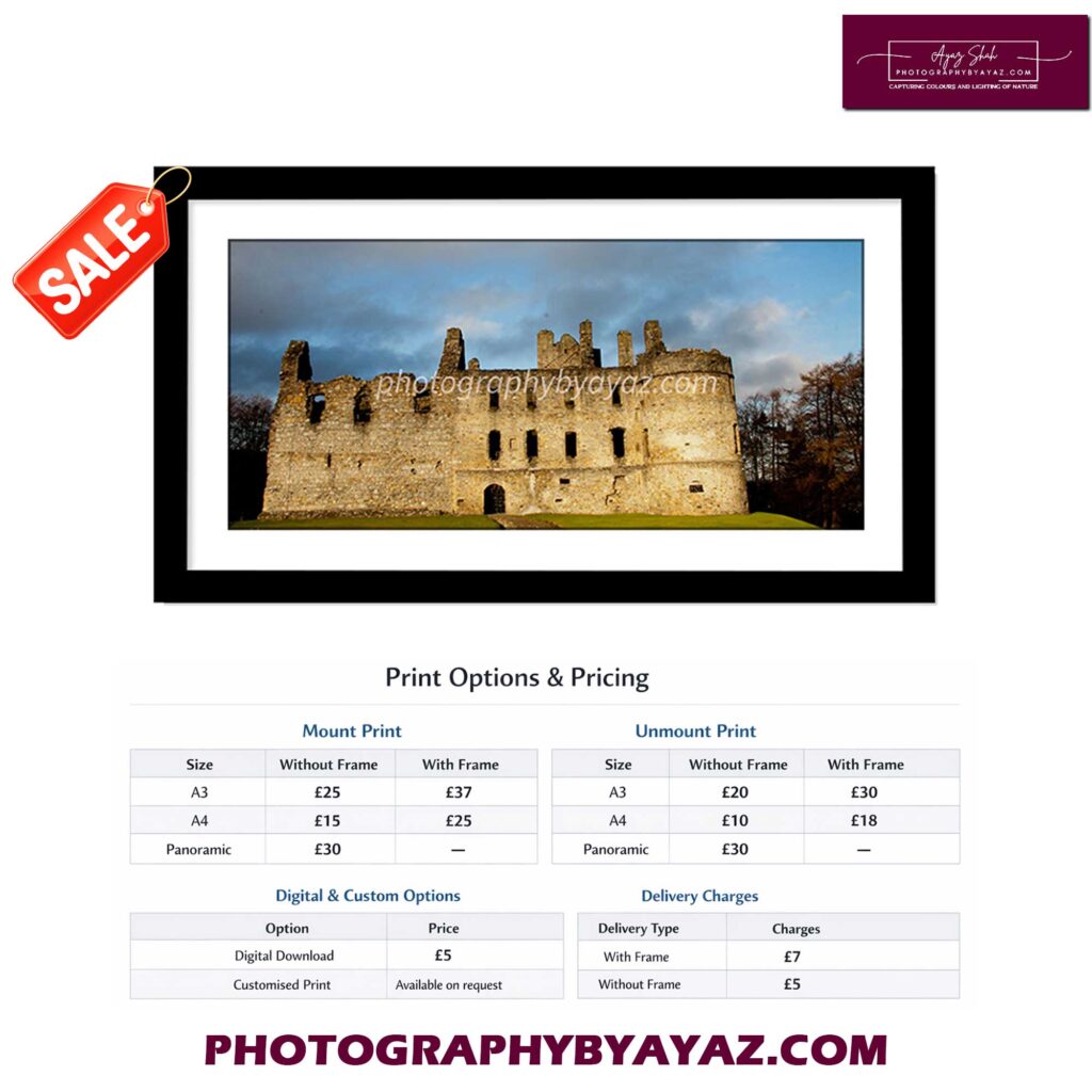 Castle Ruins Under Clouded Sky – Fine Art Photography Print