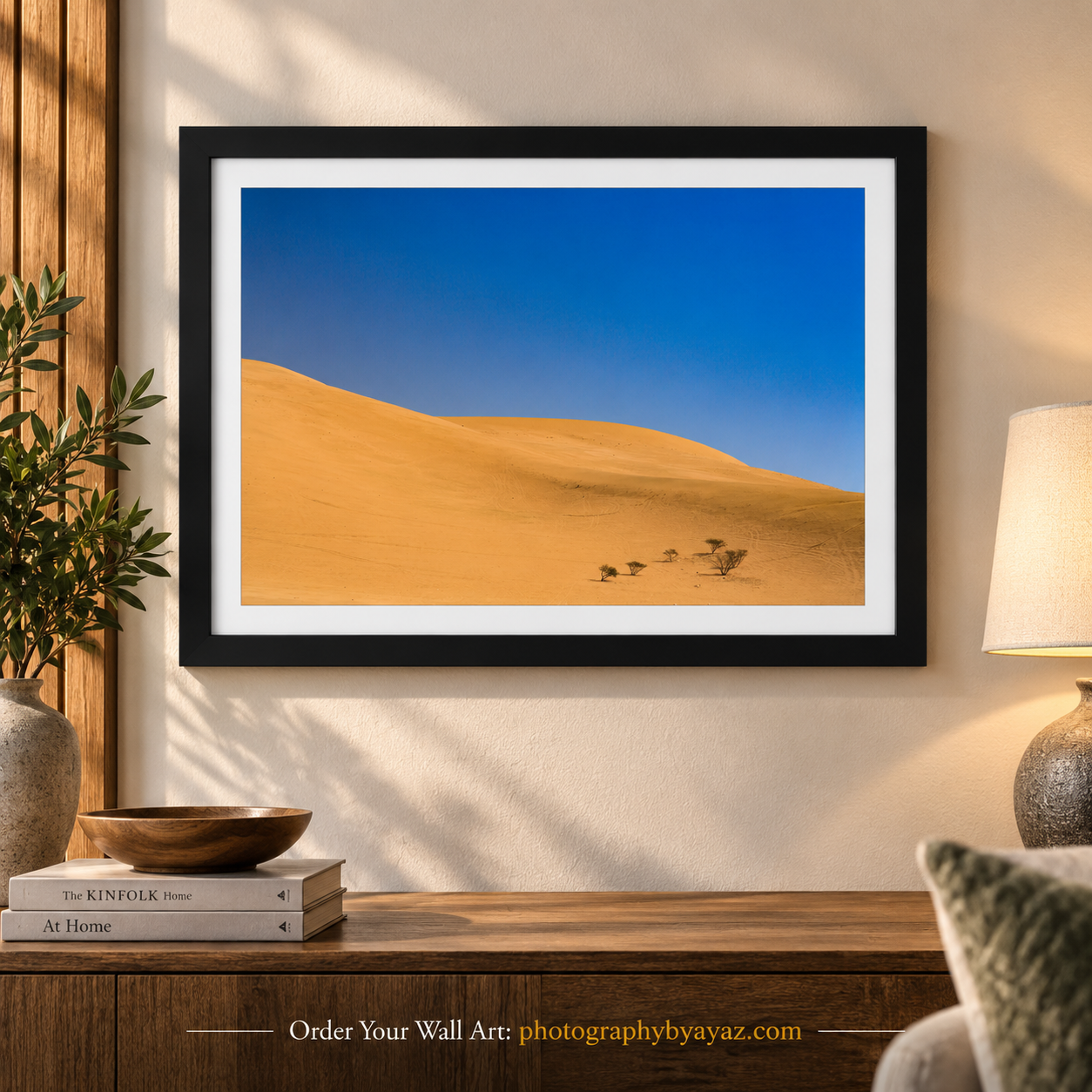Golden Desert Dunes Landscape Wall Art