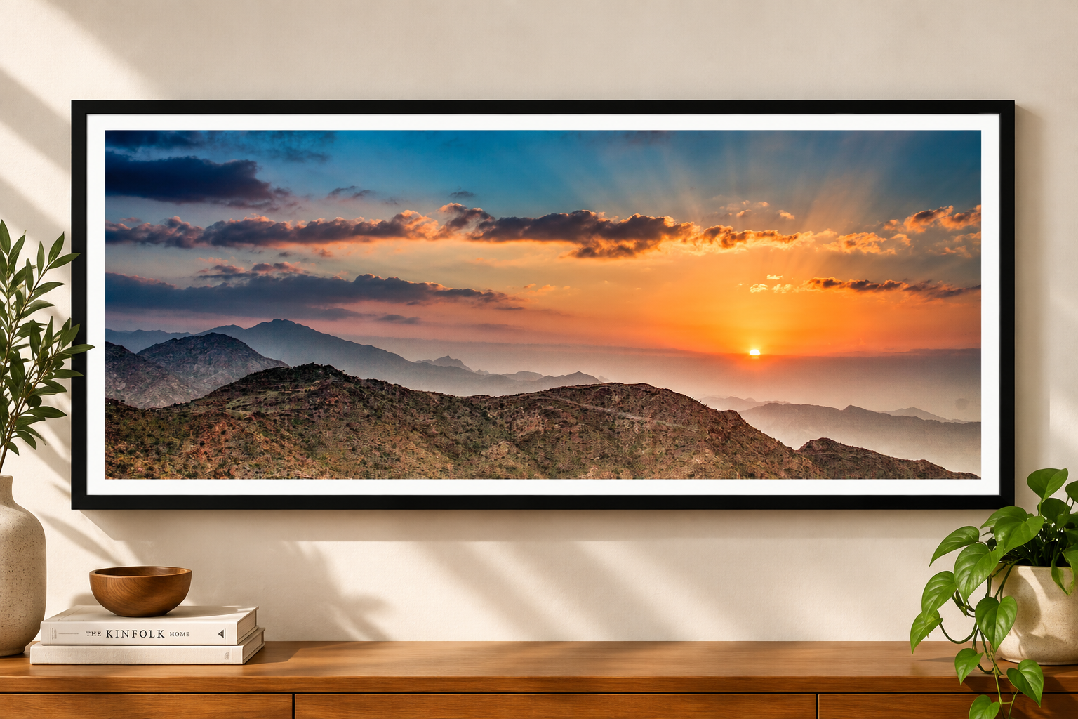 Mountain Sunset Landscape Wall Art