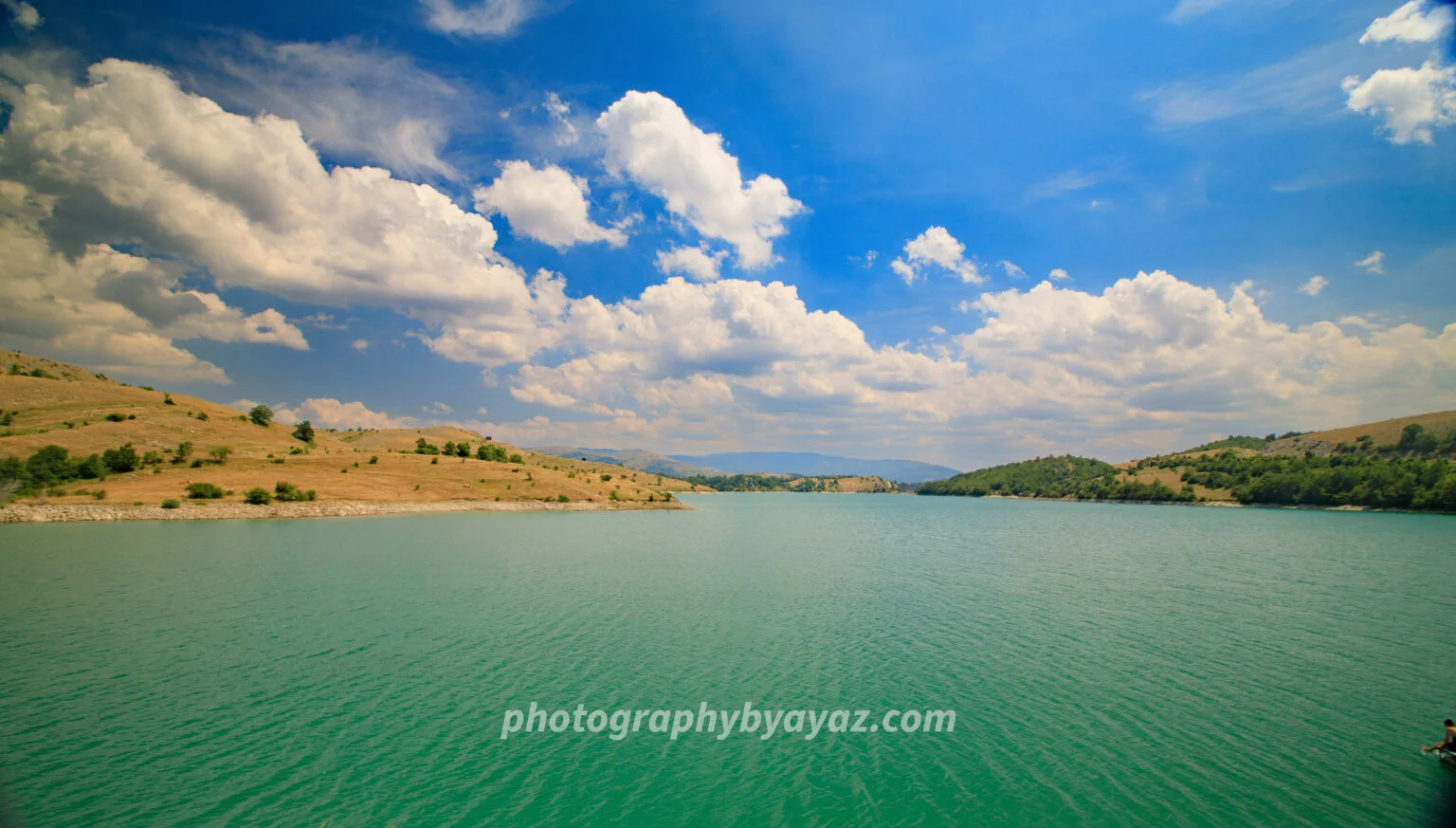Turquoise Lake Landscape Wall Art - Image 2