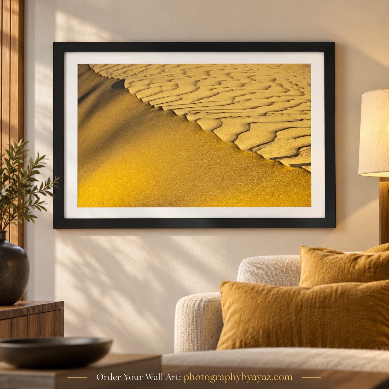 Golden Sand Texture Macro Wall Art
